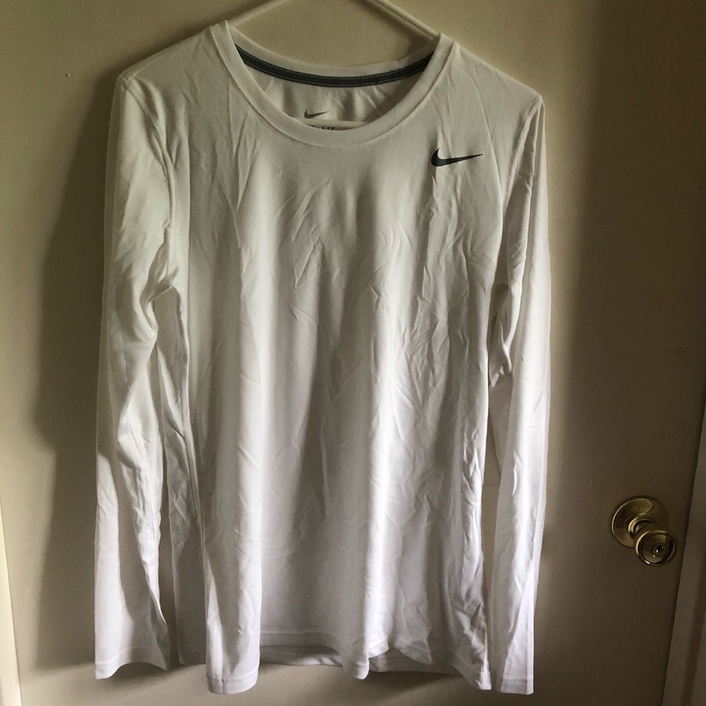 White and grey Nike long sleeve dri-fit
